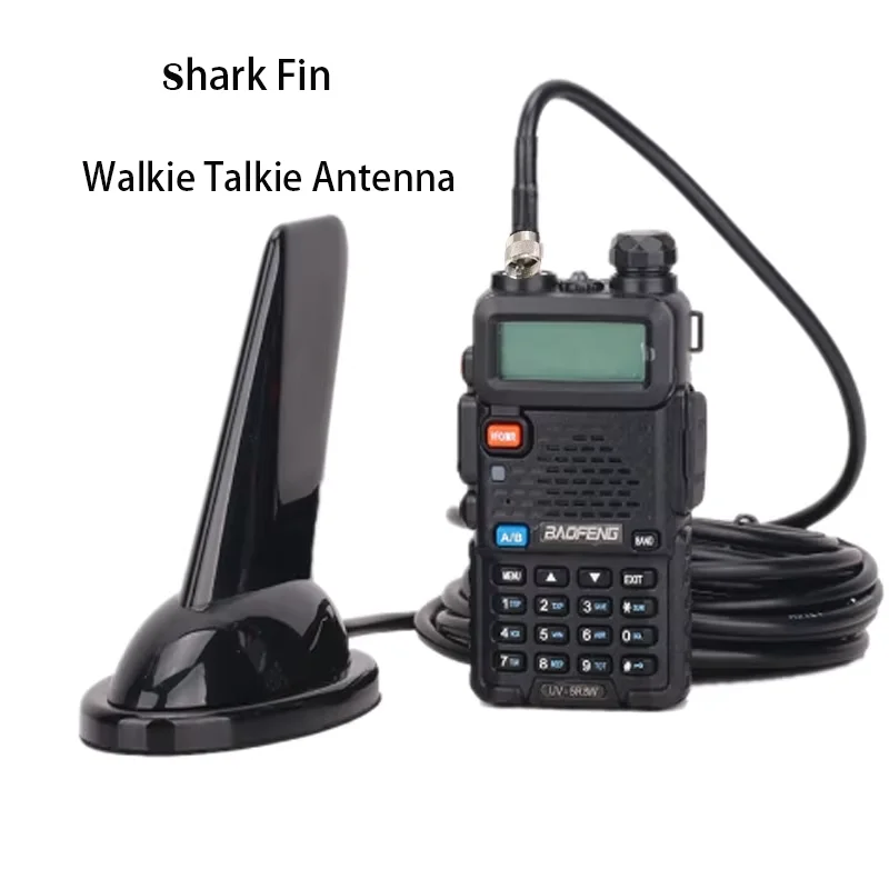 Walkie Talkie Shark Fin Suction Cup Antenna Hand Car Radio Short Antenna UV Dual Segment High Gain Antenna