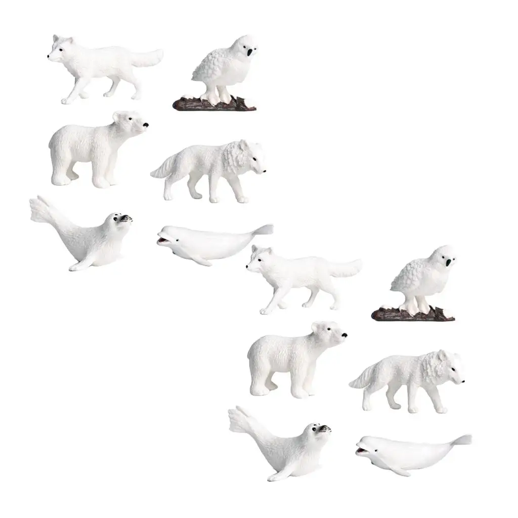 

2 kit Miniatures Fairy Arctic Animal Model Figurines Micro Landscape