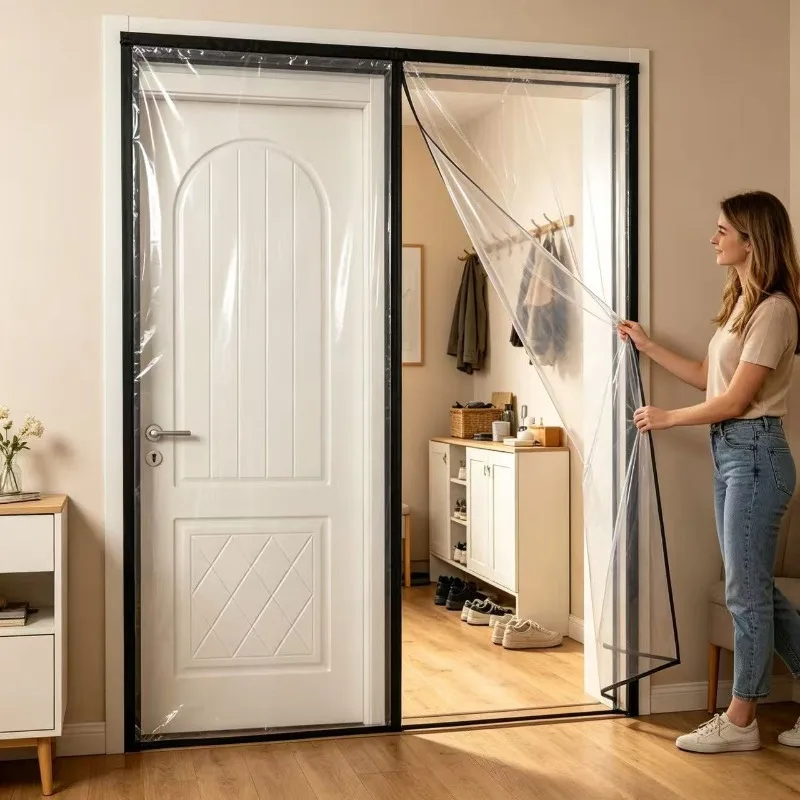 LGOLOL Thermal Insulation Curtain Magnetic Warmth Windproof Curtain Used in Air-conditioning Heating Winter Door Curtain