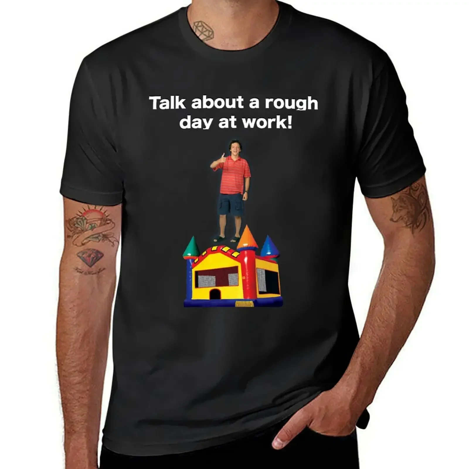 Talk about a rough day at work! T-Shirt summer top blue archive tshirts for men