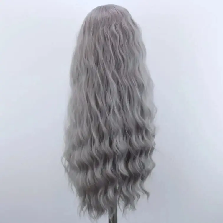 Grey Wig Synthetic Lace Front Wigs for Women Long Wavy Pre Plucked Natural Hairline Glueless Lace Front Wig