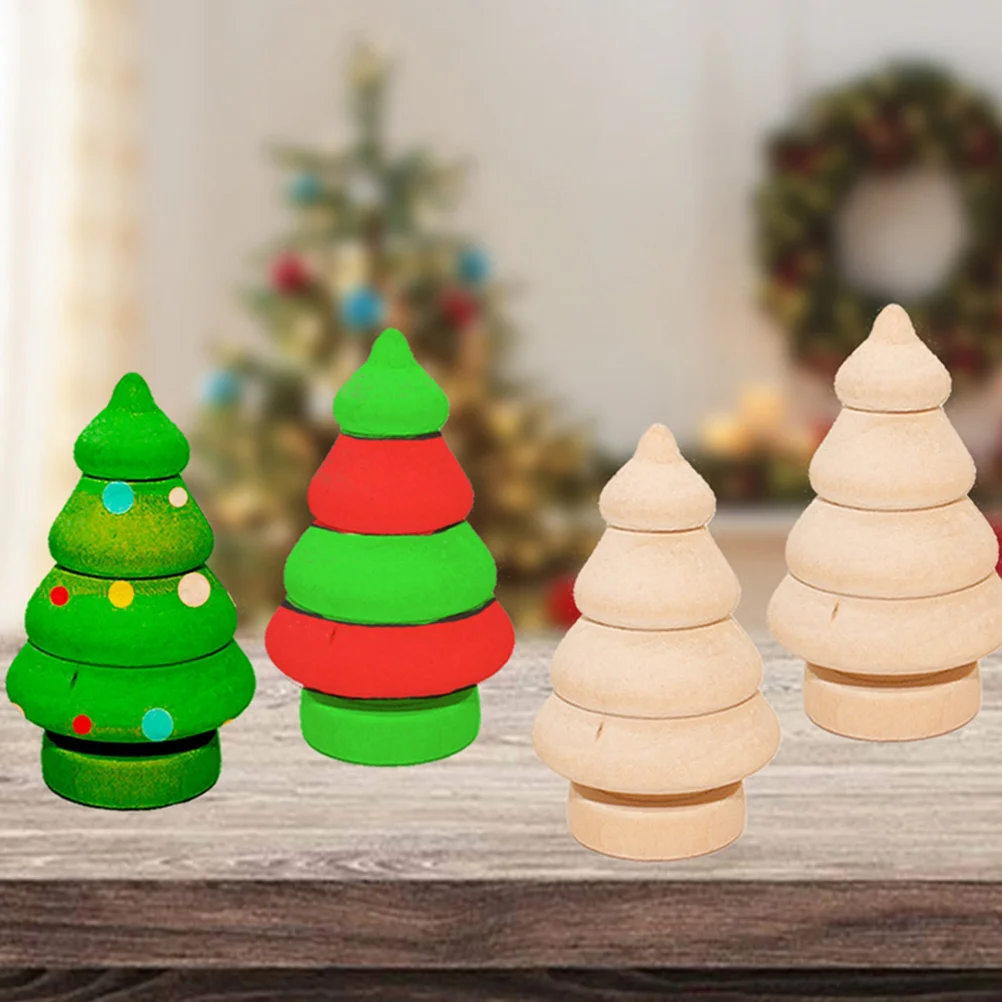 

20Pcs Christmas Tree Snowman Wood Puppets DIY Coloring Handmade Xmas Ornaments Xmas Craft Decoration Wooden Puppets