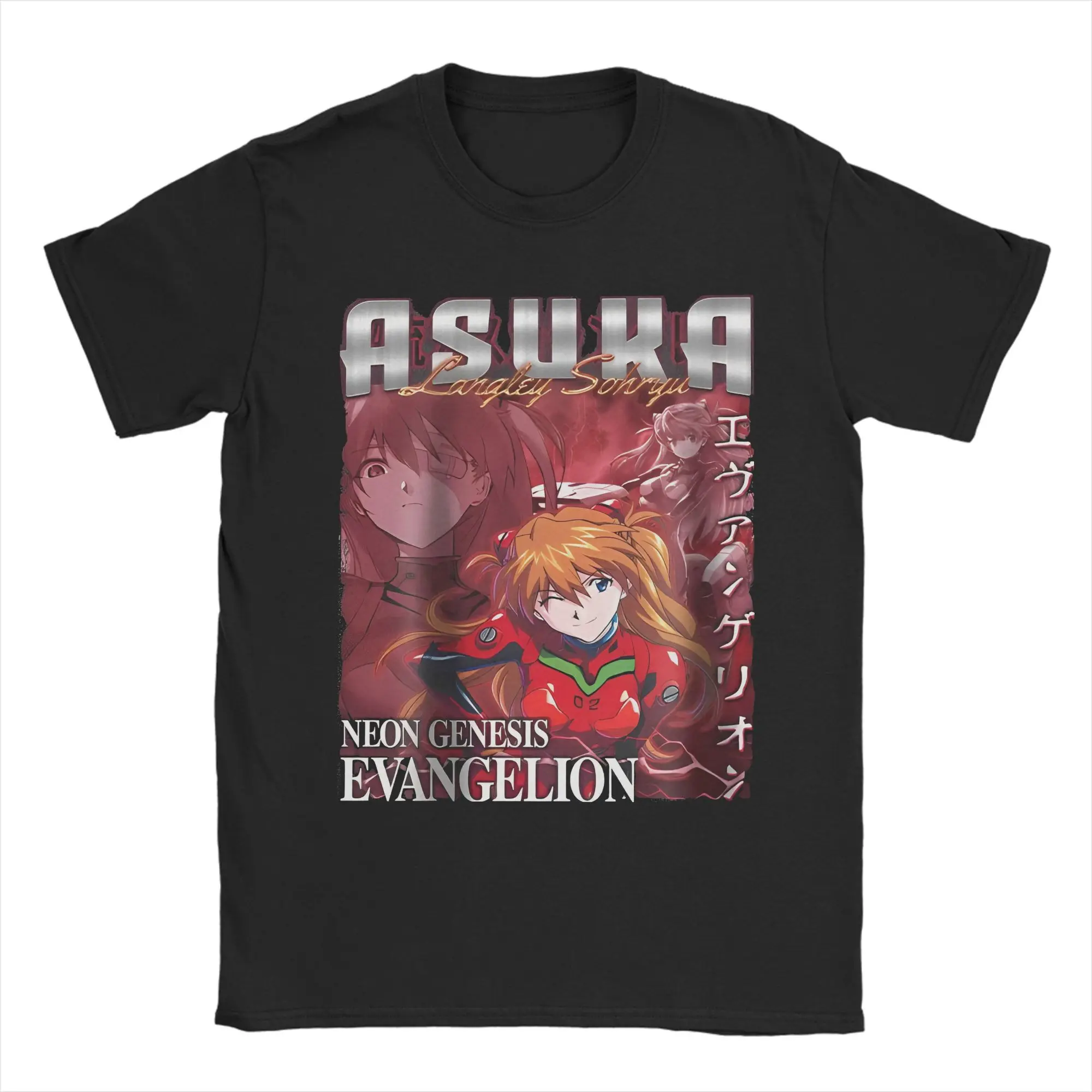 2026 Heiß begehrtes Sommer-Mode-T-Shirt: New Century Gospel Warrior EVA Asuka Outdoor-T-Shirt aus Baumwolle mit lockerem Rundhalsausschnitt, ideal für den Streetwear-Look