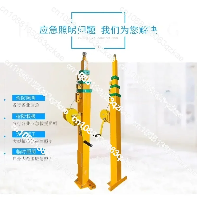 Hand Cranked Lifting Pole, Manual Telescopic Mechanical Winch, Lifting Mast 3/4/5/6/7/8/9 Meters