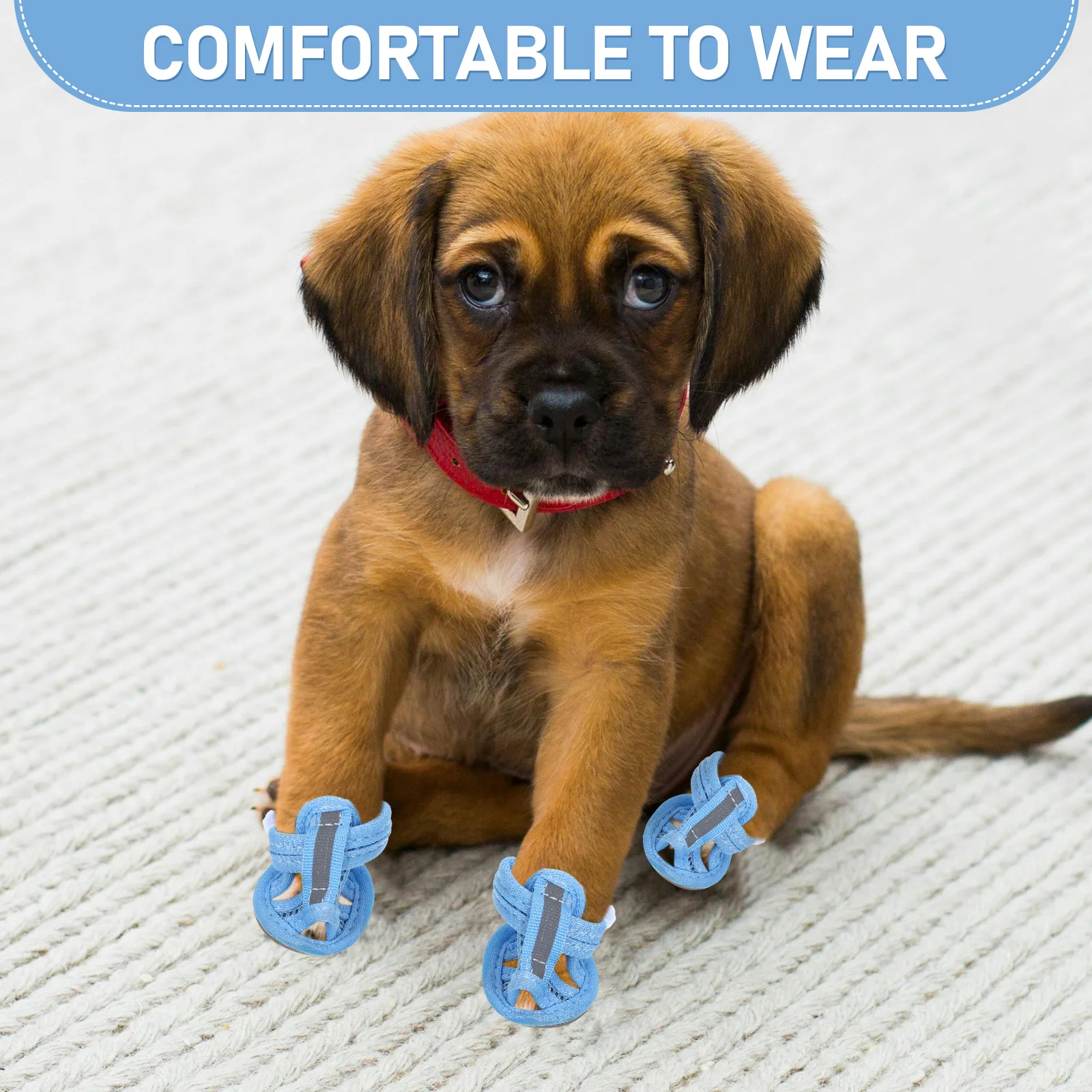 

4 Pcs Pet Sandals Summer Dog Shoes for Hot Pavement Breathable Beach Cooling Dogs Boots Knight