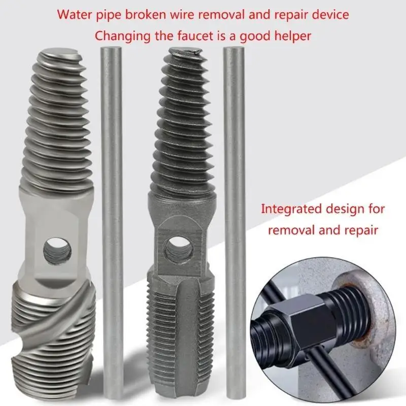 652F Reliable Water Pipe Damaged Screw Removal Tool Double Screw Extractor for 1/2