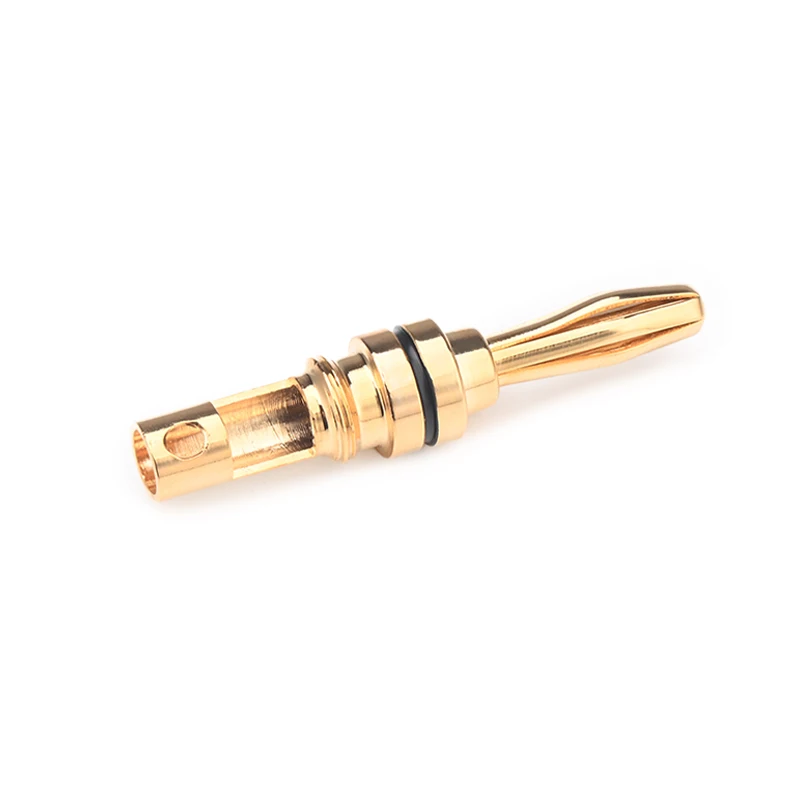 HIFI 4PCS Gold Plated Banana Plug Carbon Fiber Audio Speaker Cable Banana Connector