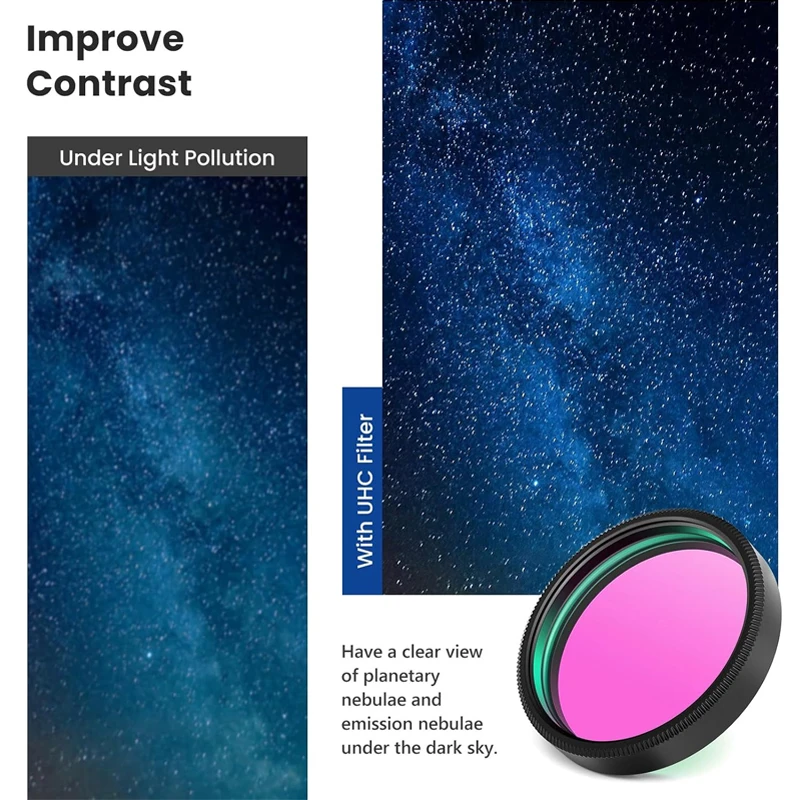 2-Zoll-UHC-Filter für Astronomie-Teleskope zur Beobachtung des Weltraums und Nebel Ultra-Hochkontrast-Filter M48-Gewinde Astrofotografie Visuell – Detail 4