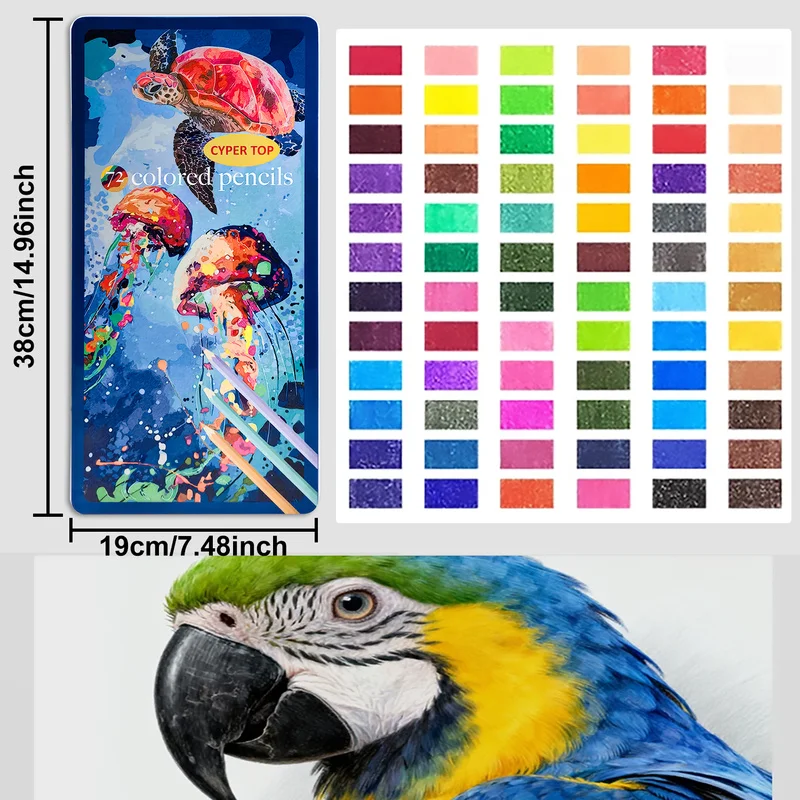 72 Colors Artist Colored Pencils Set for Adult Coloring Books, Soft Core Coloring Pencils, Professional Numbered Drawing Pens