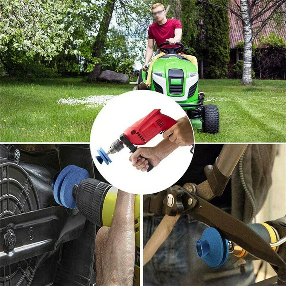 Lawn Mower Blade Sharpener Attachment For Power Hand Drill Easy Installation Double-layer Grindstone Industrial Grinding Head