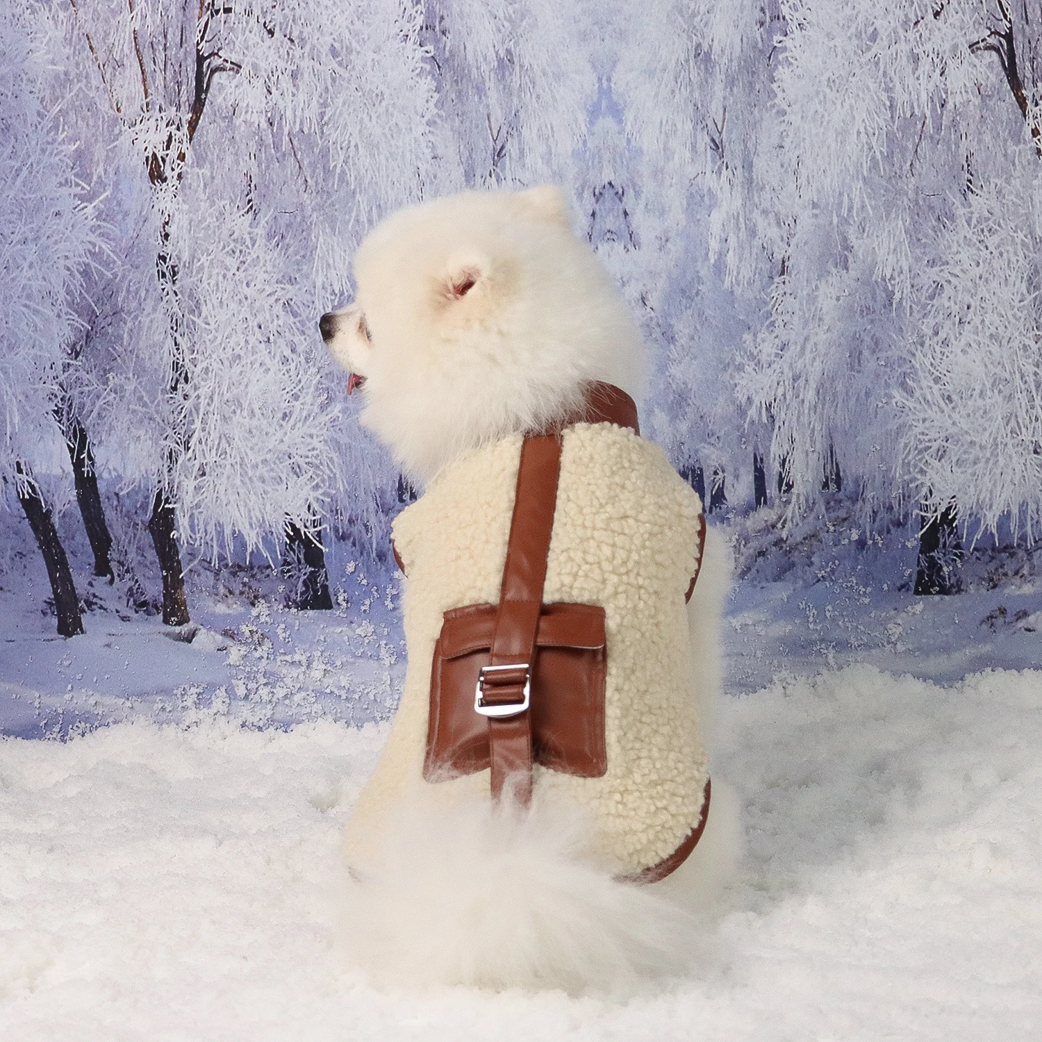 Dog Jackets Warm Plush Dog Vest for Winter， Soft Sherpa Fleece Sweater for Small dog Cat Cute Puppy for Autumn Winter Cold Weath