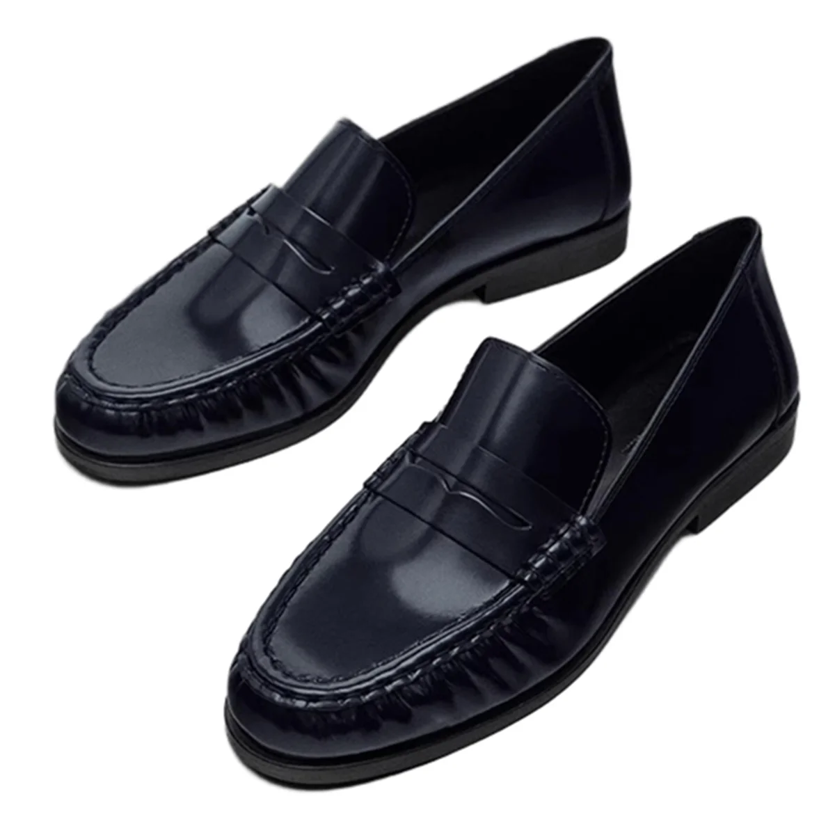

Dave&Di British Fashion Ladies Genuine Leather Round Toe Shallow Retro Shoes British Casual Flat Loafers Shoes Women