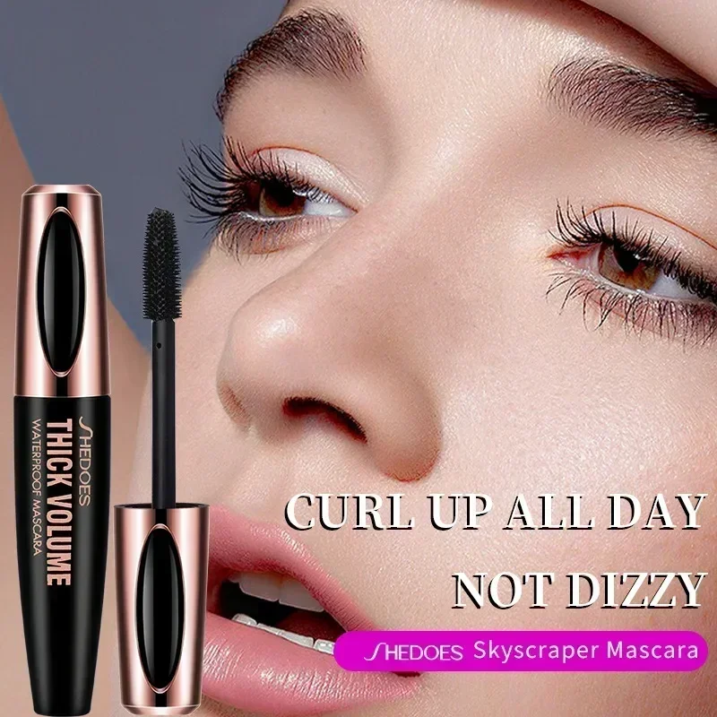Shedoes Waterproof Dense Mascara Natural Curly Lengthening Eyelash Fashion High-capacity Durable Thick Volume Black Mascara 10ml