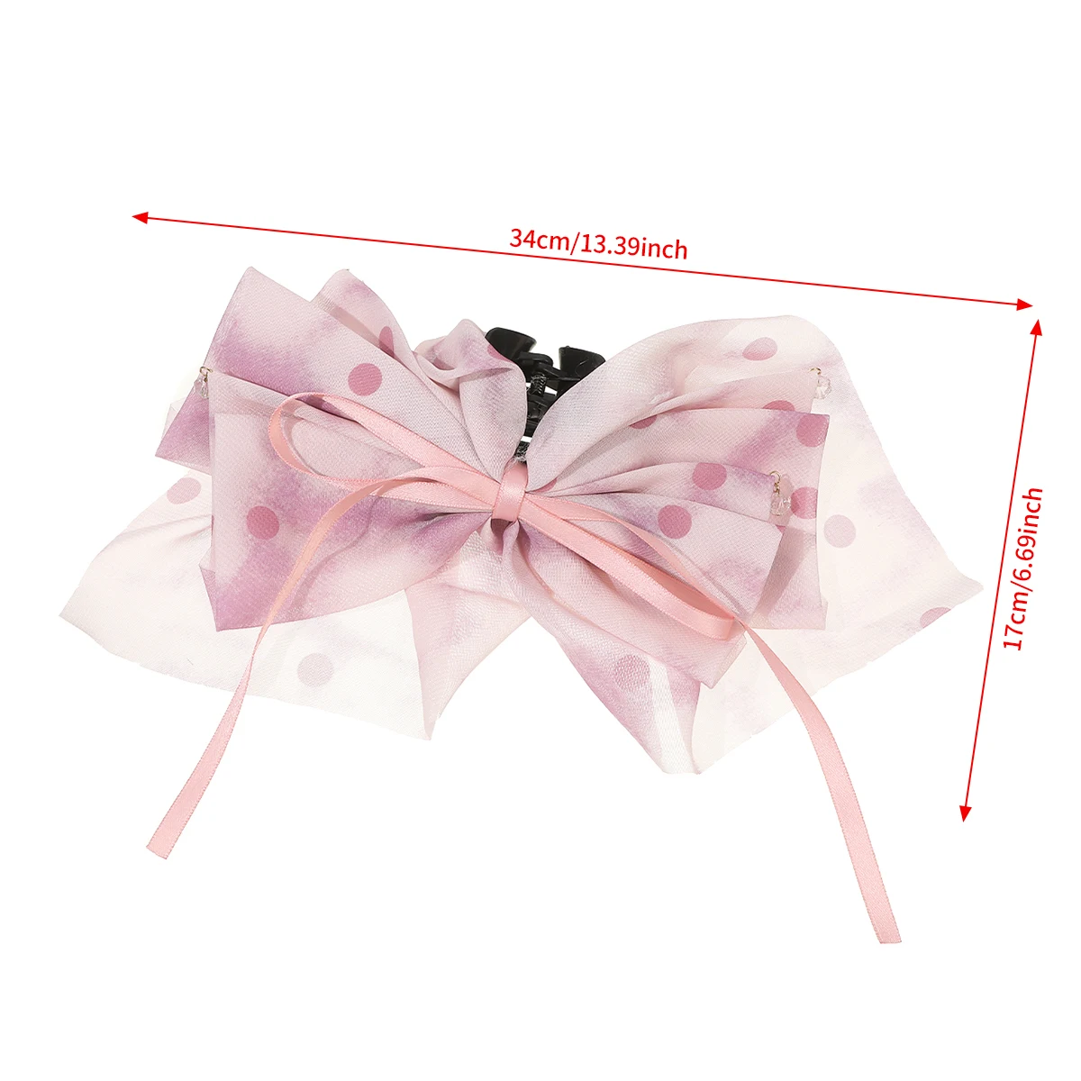 AWAYTR サテンリボン大蝶ネクタイポニーテール髪爪カニヘアアクセサリー女性のためのヘアクリップヘアピンガールバレッタ