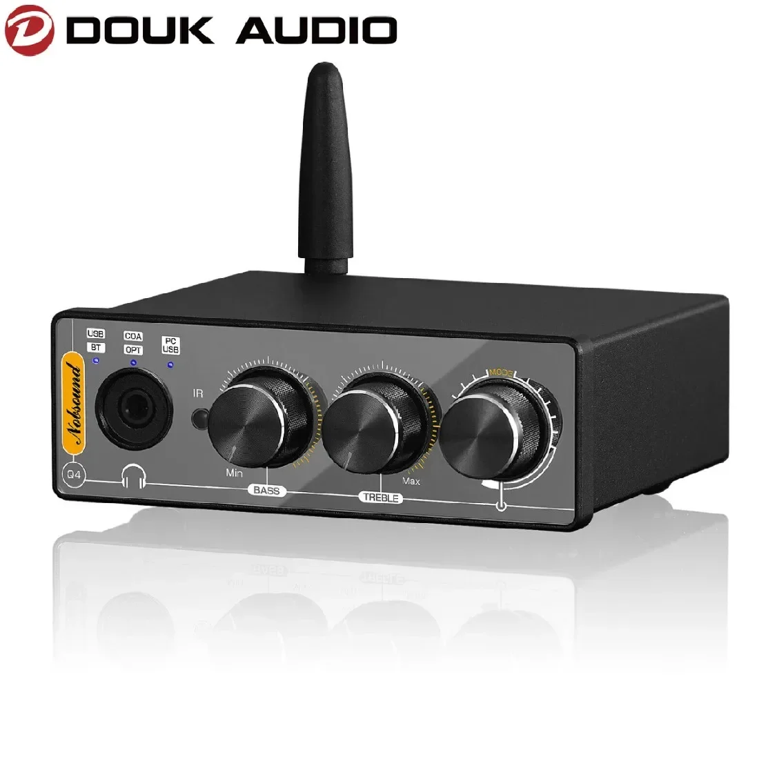 

Douk Audio Q4 Mini Bluetooth Receiver USB Gaming DAC Digital to Analog USB/COAX/OPT to RCA Audio Conerter Headphone Amp