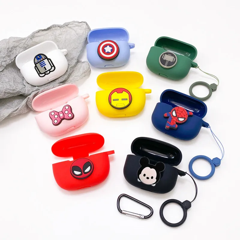 Hoạt Hình Tai Nghe Ốp Lưng Redmi Búp 4 Pro Silicone Không Dây Blutooth Tai Nghe Nhét Tai Sạc Hộp Vỏ Bảo Vệ Có Dây Buộc