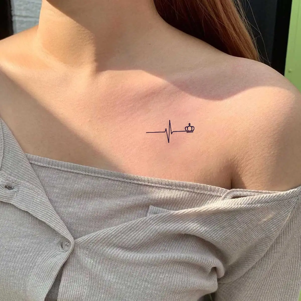 TATTOO 1pc Temporary Electrocardiogram Shape Tattoo Sticker For Women Men Waterproof Angel Wings Tattoo Stickers Black Body Art