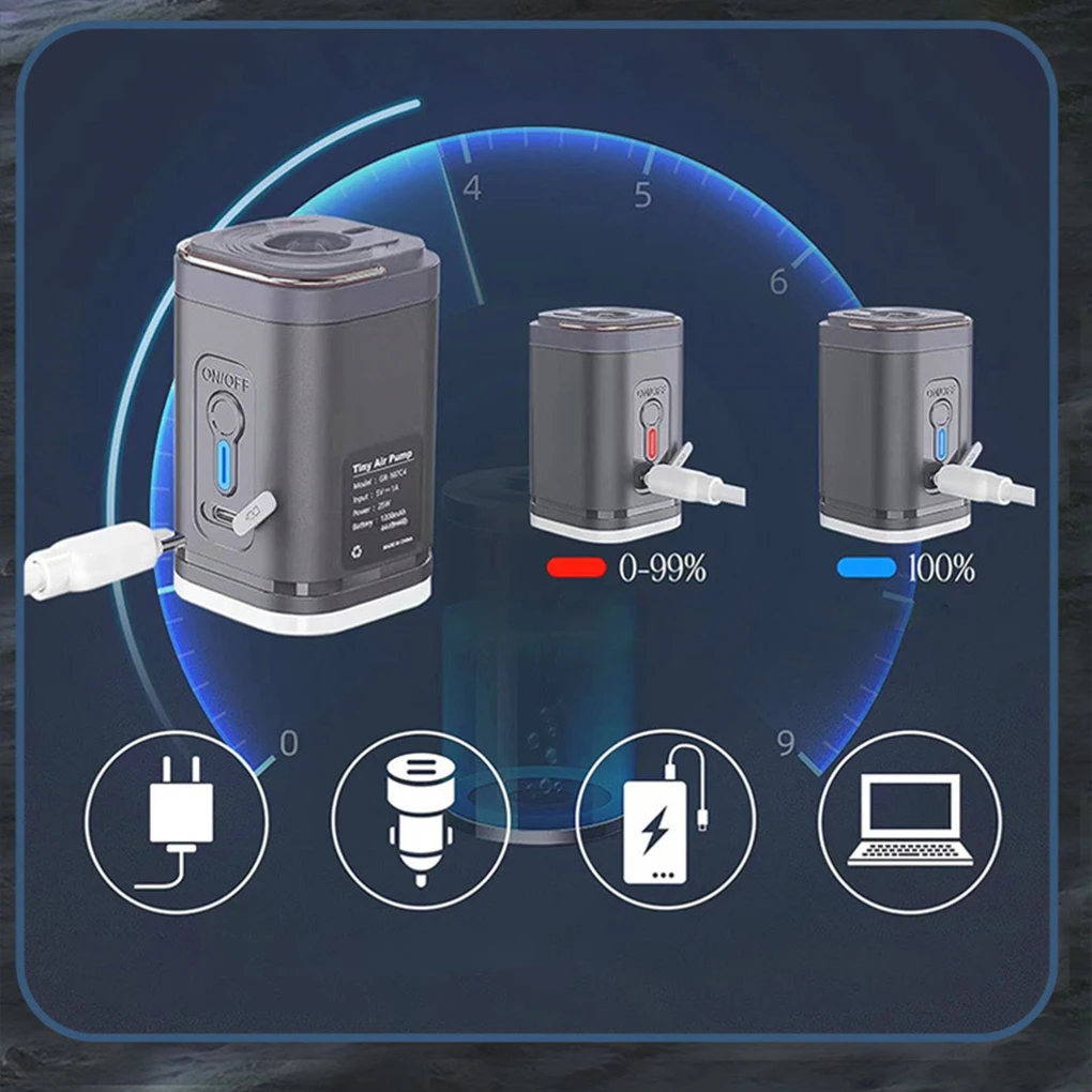 مضخة هواء كهربائية محمولة ضاغط هواء لاسلكي نافخة/مضخات تفريغ لوسائد قابلة للنفخ سرير هوائي قارب طوافة بلاستيكية للسباحة