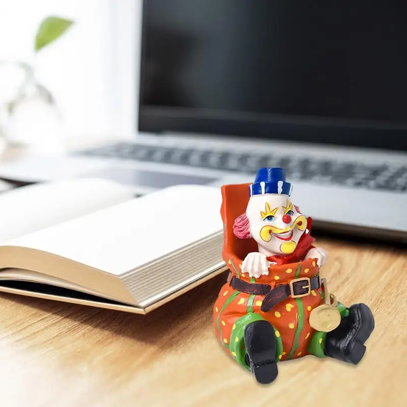 Circus Clown Figurines Miniature Clown Decorative Toy Handmade Crafts Collectible Figures Decor for Home Living Room Bedroom