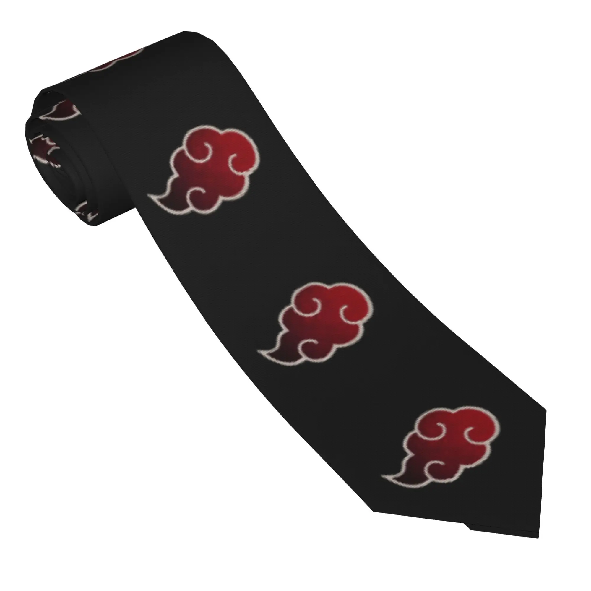Akatsuki Cloud Necktie Men Women 8 cm Slim  Narrow Neck Ties Sasukes Konoha Neji for Mens Daily Wear Gravatas Wedding Gift