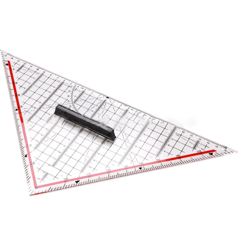 Triangle Rulers Square Set Plastic Protractor Transparent Scale Rulers with Handle School Supplies Geometrys Measuring Tool