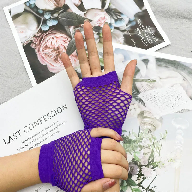 Fishnet Gloves Short Stretch Christmas Gloves Sexy Fun Women\'s Gloves Fashion Party Etiquette Gloves A593