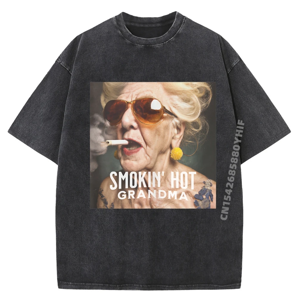 

Мужские топы и футболки с графическим рисунком Smokin Hot Grandma Повседневная стираная футболка Мужские футболки с принтом Роскошная одежда