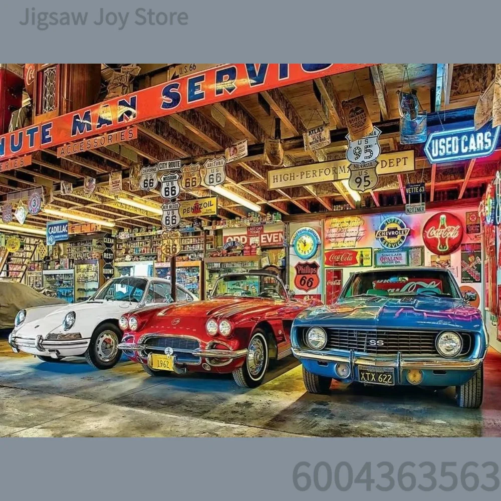 Adult Jigsaw Puzzle Gift, Retro Classic Cars, Gothic Motorcycle, Paris Pink Car, Hot Rod Garage, 500-2000Pcs