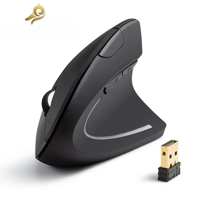 

Hot Seller 2.4G Ergonomic Optical Wireless Vertical Mouse 3 Adjustable DPI for Big Hands LED Backlit High DPI Feature Used