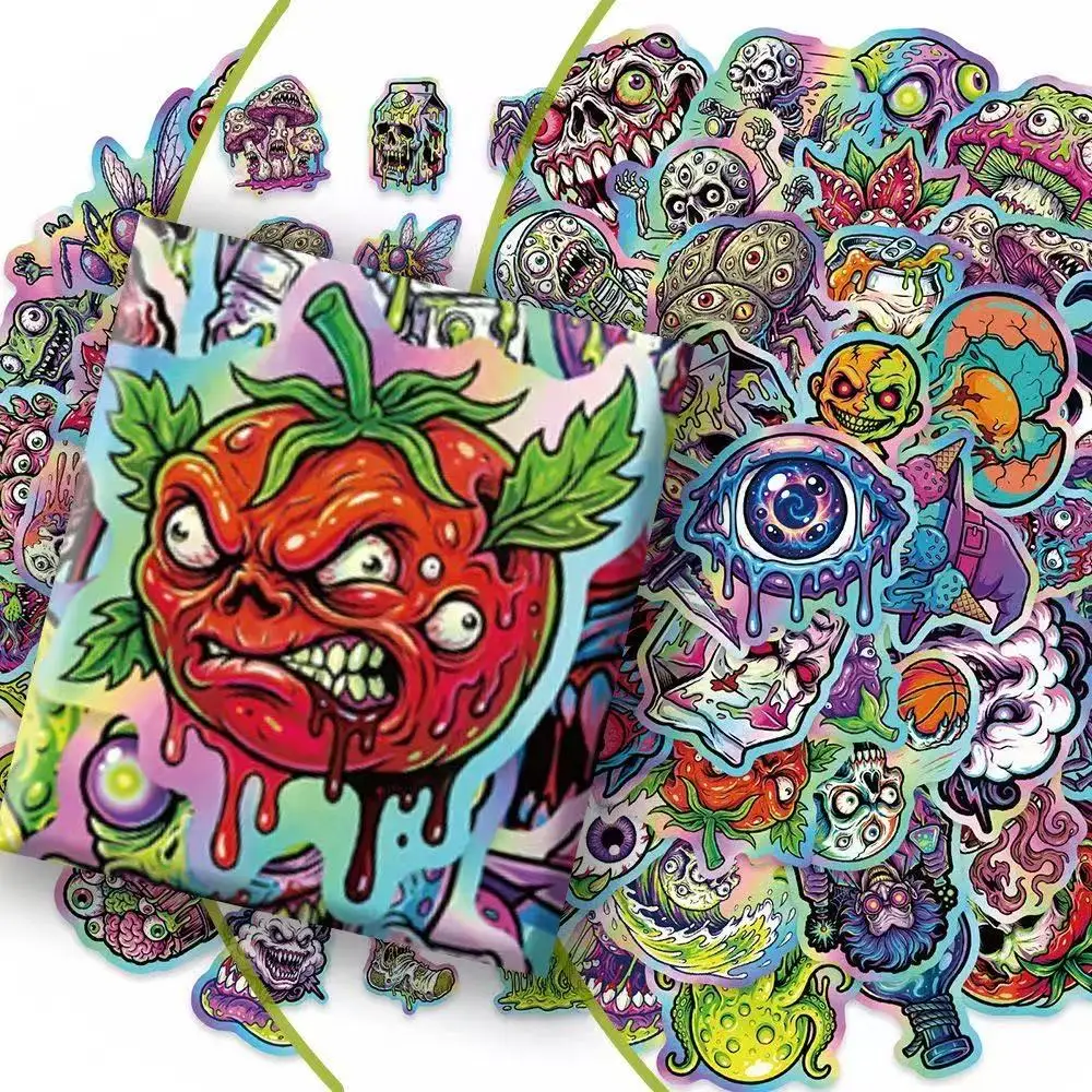10/30/50Pcs Zombie Monster Stickers, Desktop & Laptop Graffiti, Cartoon DIY Unique Journal Creative Personality Decals