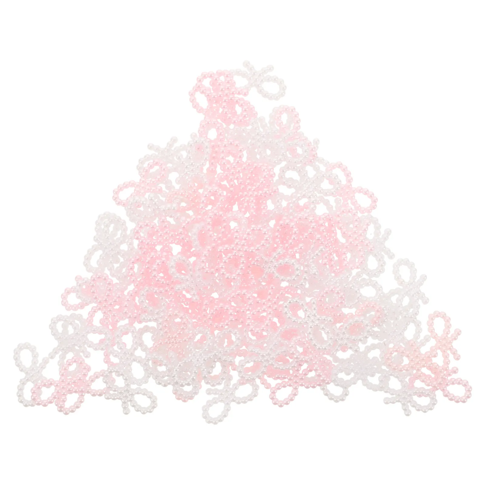 200Pcs Bow Decorations Pearl Mini Beaded Bow Tiny Pink White Bows Cake Nail Charms Bridal Shower Table Scatters