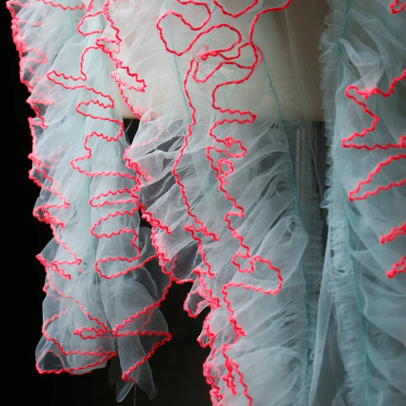 1/5M Retro Handmade DIY Decorative Lace Net Skin-friendly Clothing Design Auxiliary Material Coral Reef Fabric Home Decor