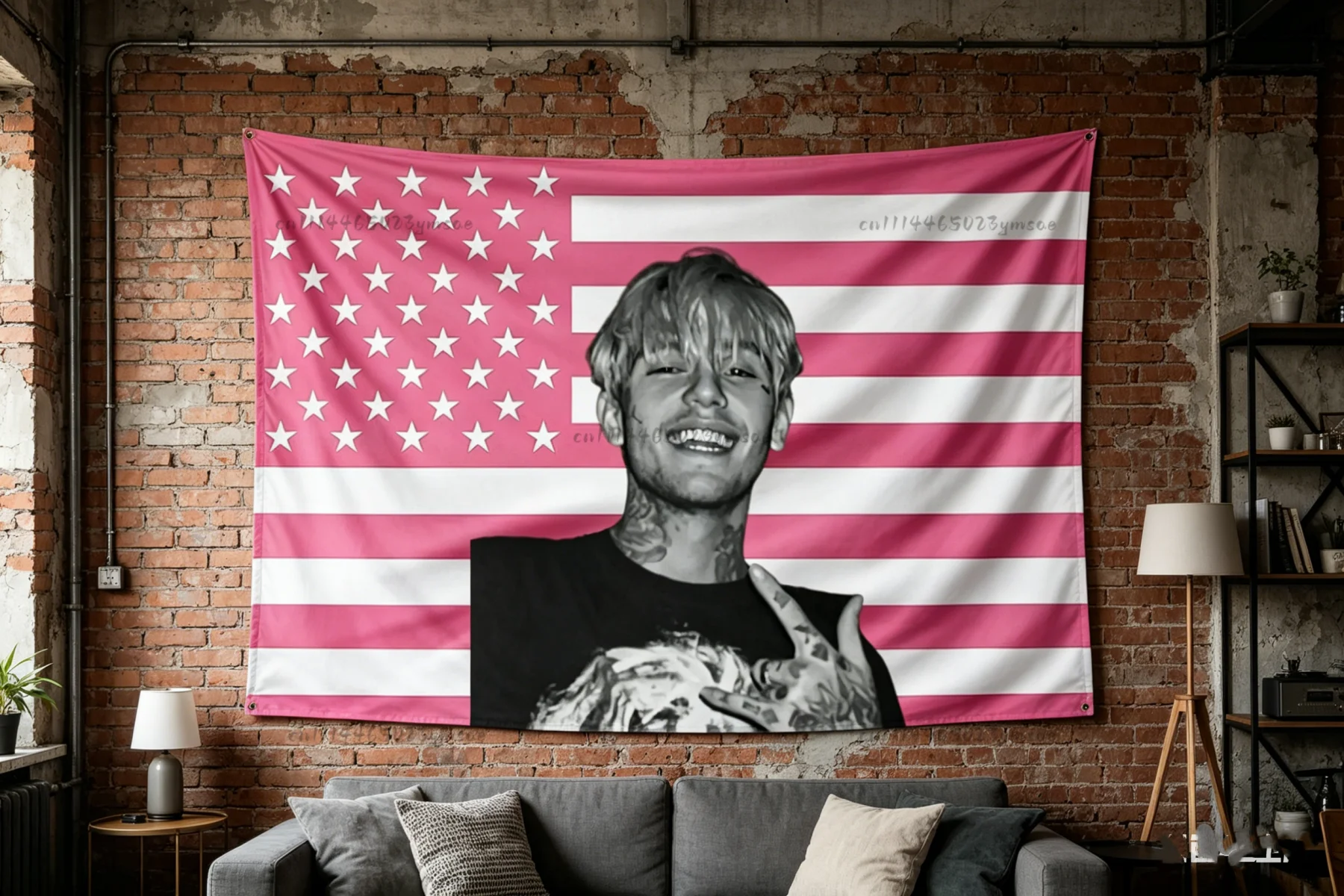Rapper Legend Wall Art Tapestries Music Fans Headboard Aesthetic Room Decoration Background Cloth American Flags Pink Tapestry