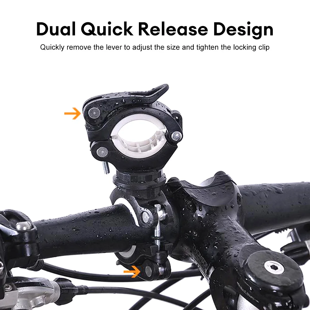 Bicycle Light Bracket Bike Lamp Holder LED Torch Headlight Pump Stand Quick Release Mount 360 Degree Rotatable Bike Accessories