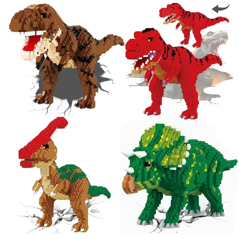 Balody Jurassic Dinosaur Block Set Bouwstenen Tyrannosaurus Rex Velociraptor Verbinding Micro Bricks Figuur Speelgoed Voor