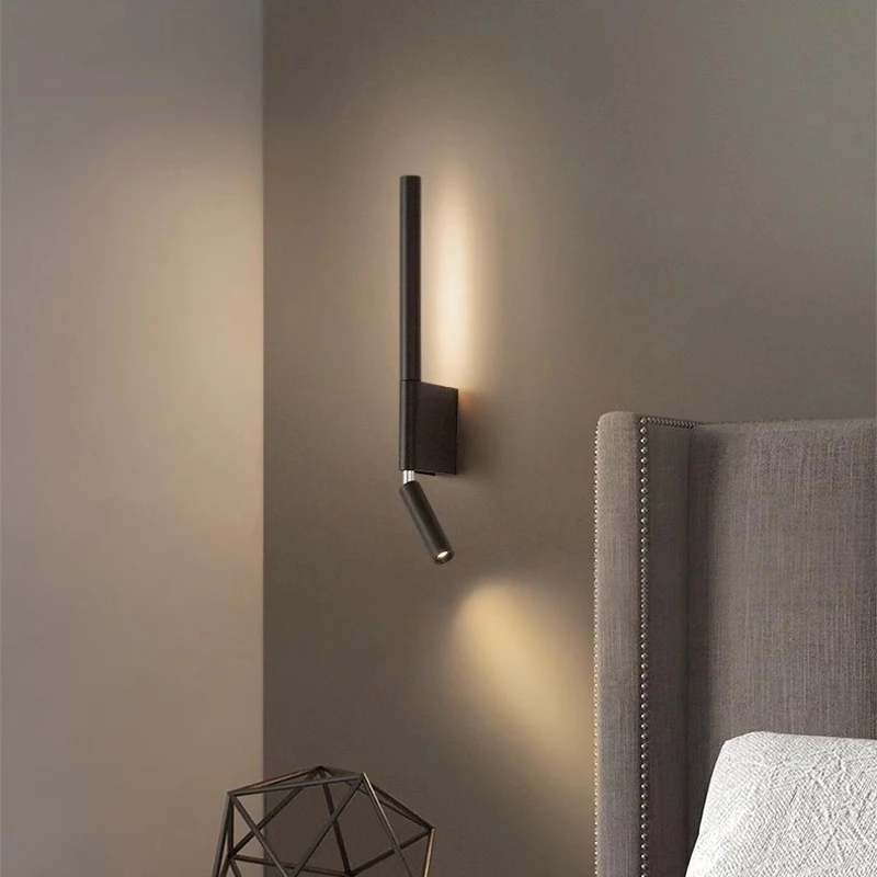 Bedside Wall Lamp 330 Degree Rotation Adjustable Wall Lamp Reading Light With Switch Minimalist Nordic Hotel Room Master Bedroom
