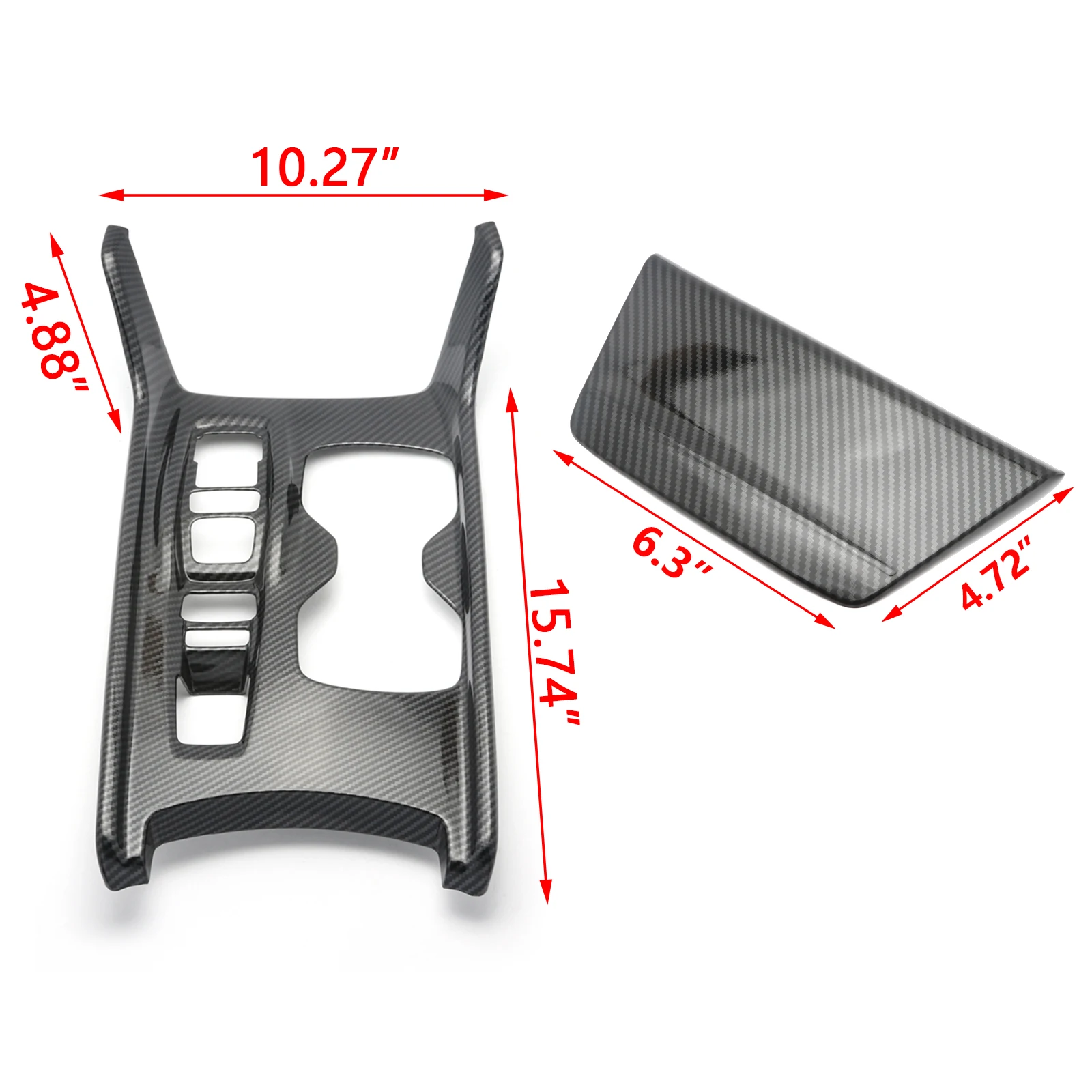 Carbon Fiber Style Interior Center Console Gear Shift Box Panel + Cigarette Lighter Panel Cover Trim For Honda Accord 2018-2022