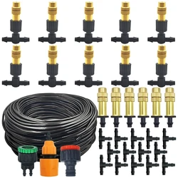 5M-30M ogrodowy mosiężny system chłodzenia zamgławiającego nawadnianie podlewanie 1/4 ''dysze atomizera 4/7mm wąż do doniczki szklarniowej na zewnątrz