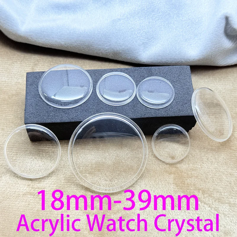 Thick-Rimmed Crystal 18mm-39mm Acryli Round Watch Mirror Lid Watch Replacement Mask Transparent Acrylic Watch Mirror Mask