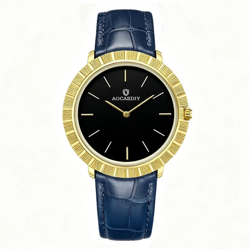 Foreign trade wholesale wristwatch men's advanced sense waterproof quartz watch personality ultra-thin gold watch men's watch*