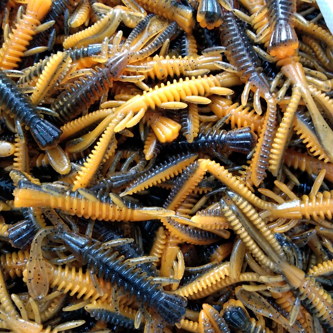 Swolfy 80 قطعة 6 سنتيمتر 1.6 جرام العائمة لينة الروبيان الصيد الطعم NED تلاعب Wobblers الروبيان السباحة إغراء تهزهز الملح سيليكون سويم #5