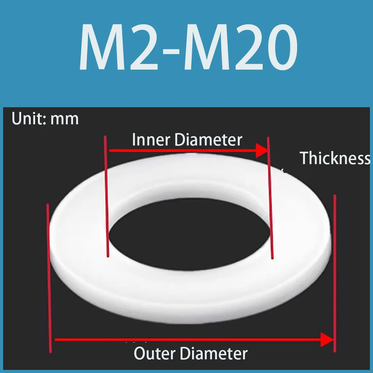 

Plastic Hard Sealing Washers Insulation Gasket Ring for Mechanical Electrical Sealing Applications Nylon Flat Washers M2-M20