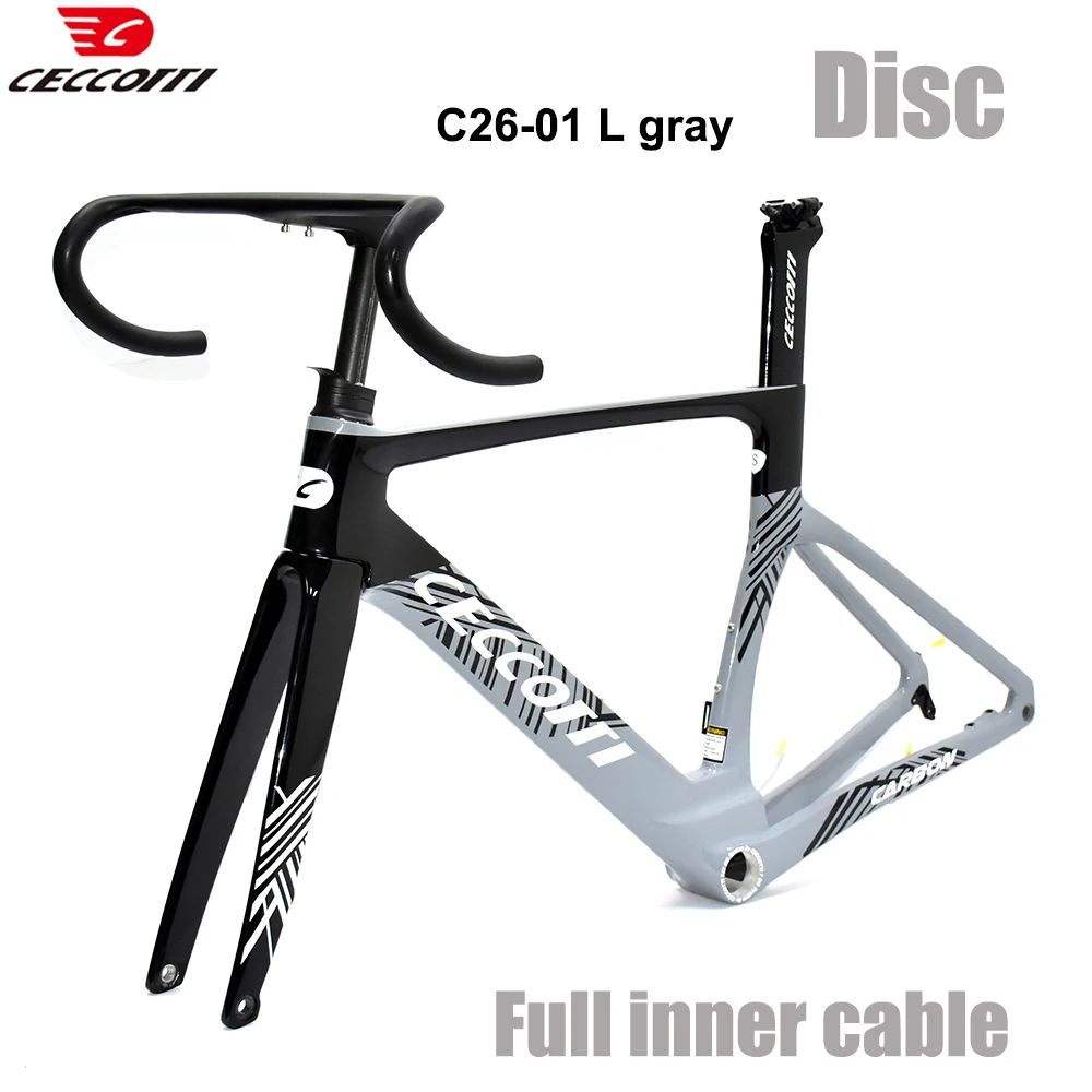 

CECCOTTI-Internal Wiring Carbon Frame with Inner Hidden Cable Handlebar, Aero Disc Brake, Bicycle Frameset