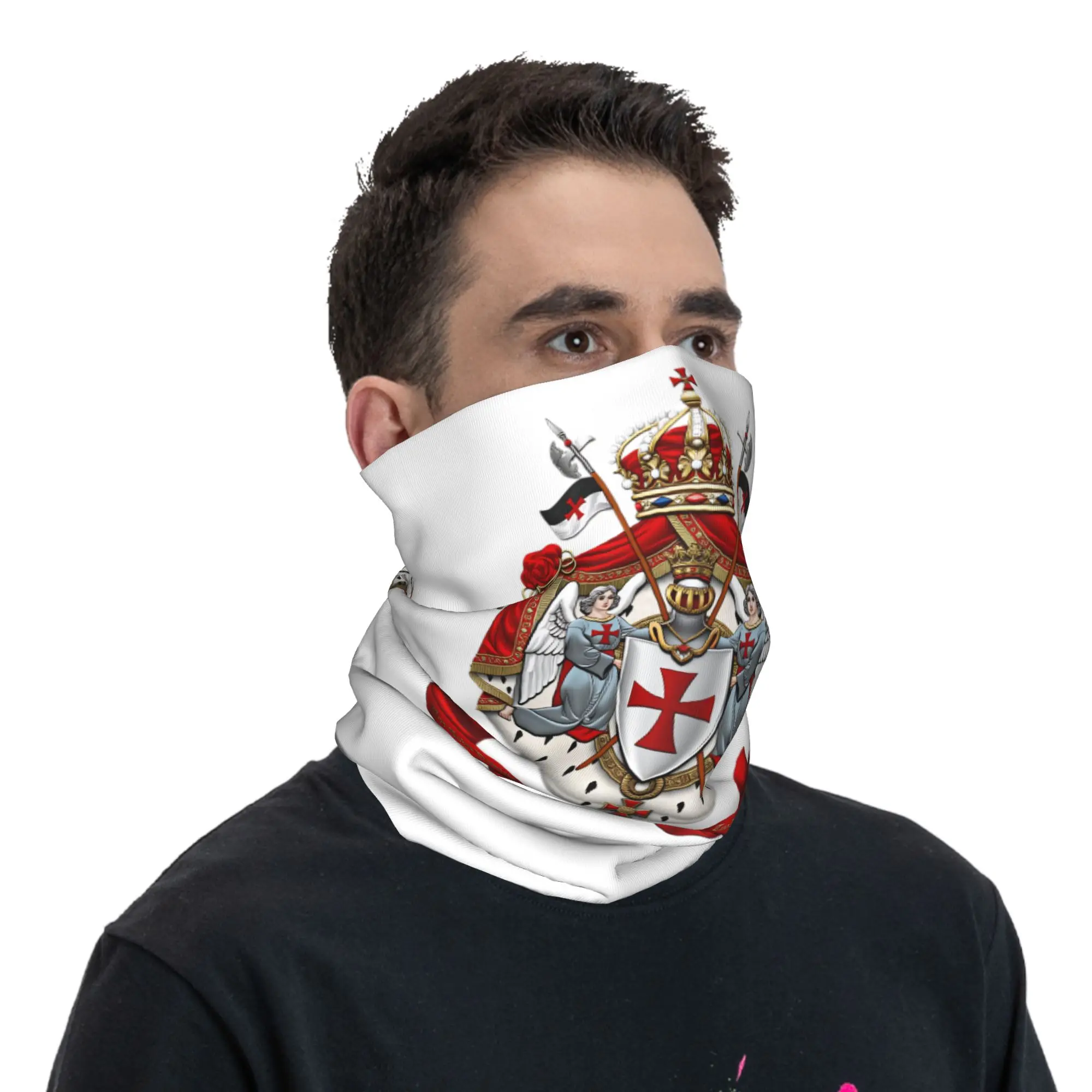 

Бандана-шарф с принтом «Рыцари-тамплиеры», теплый шарф для велоспорта и рыбалки, унисекс, для взрослых, на все сезоны