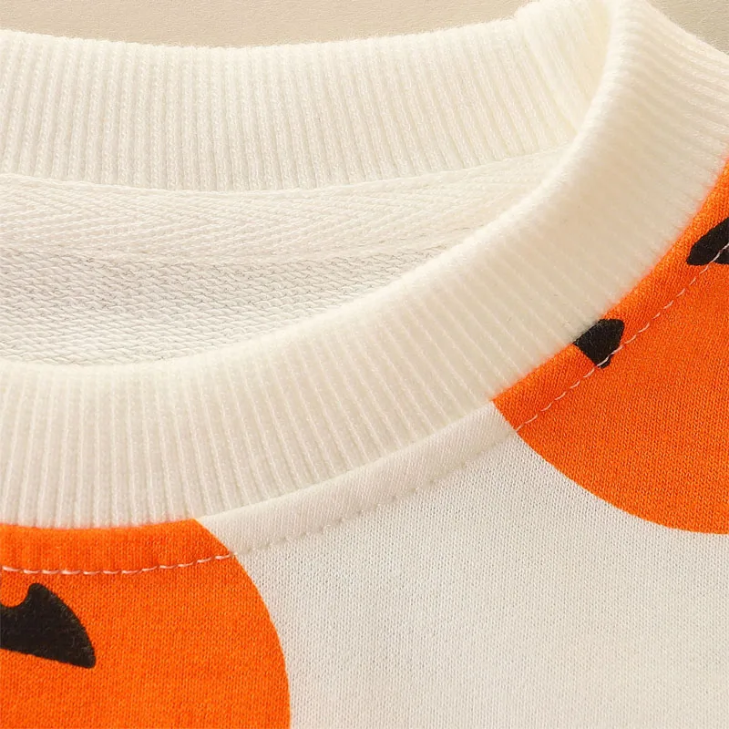 リトルメイブン 2025 ボーイズトップ服子供用ハロウィンカボチャコウモリスウェットシャツ服パーカー子供服