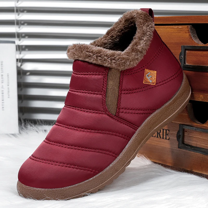 MAEDEF الرجال أحذية الشتاء الانزلاق على حذاء من الجلد شبشب منزل دافئ للرجال خفيفة الوزن عدم الانزلاق المضادة للانزلاق أحذية منزلية مريحة #5