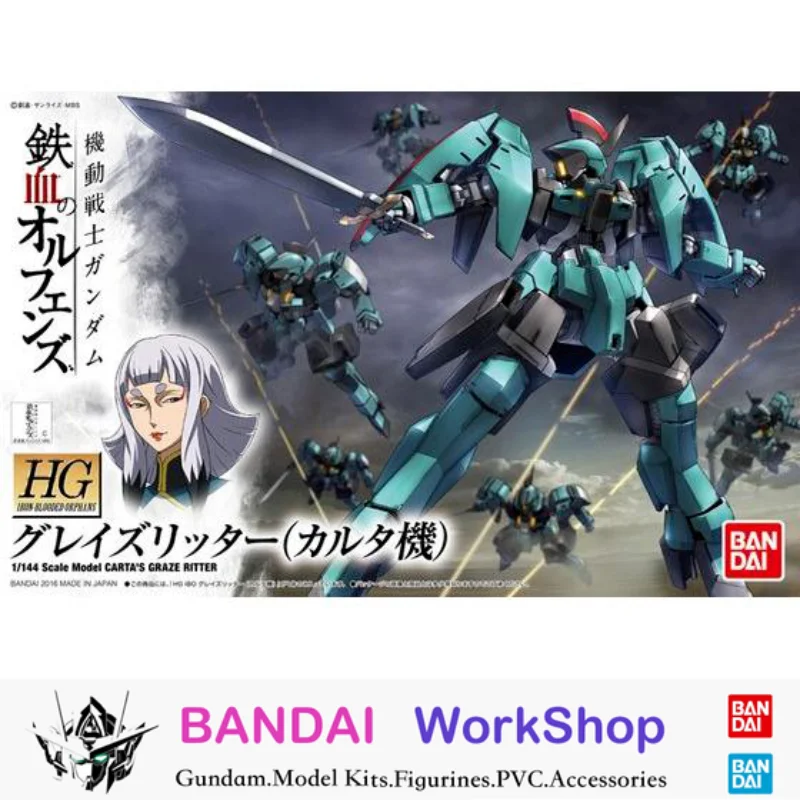 Bandai Original 1/144 HGIBO Carta's Graze RitterAction Figure Assembly Model Kit Collectible Gifts