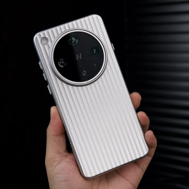 حافظة ظهر رفيعة صلبة بلون لامع من التيتانيوم لهاتف OPPO Find X6 X7 X8 Pro Ultra X8S + غطاء طبيعي مموج مضاد للبصمة #2