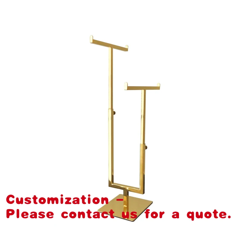 Customize.2-Tier Handbag Standing Rack Metal Scarf Display Stand Rack Adjustable Space Saving Tabletop Handbag Purse Ties Hanger