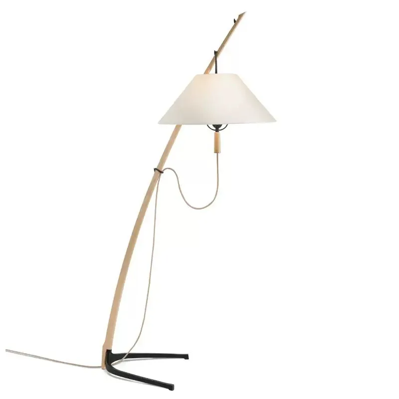 

Retro solid wood floor lamp bedroom bedside living room high art design sense log medium ancient vertical wood lamp